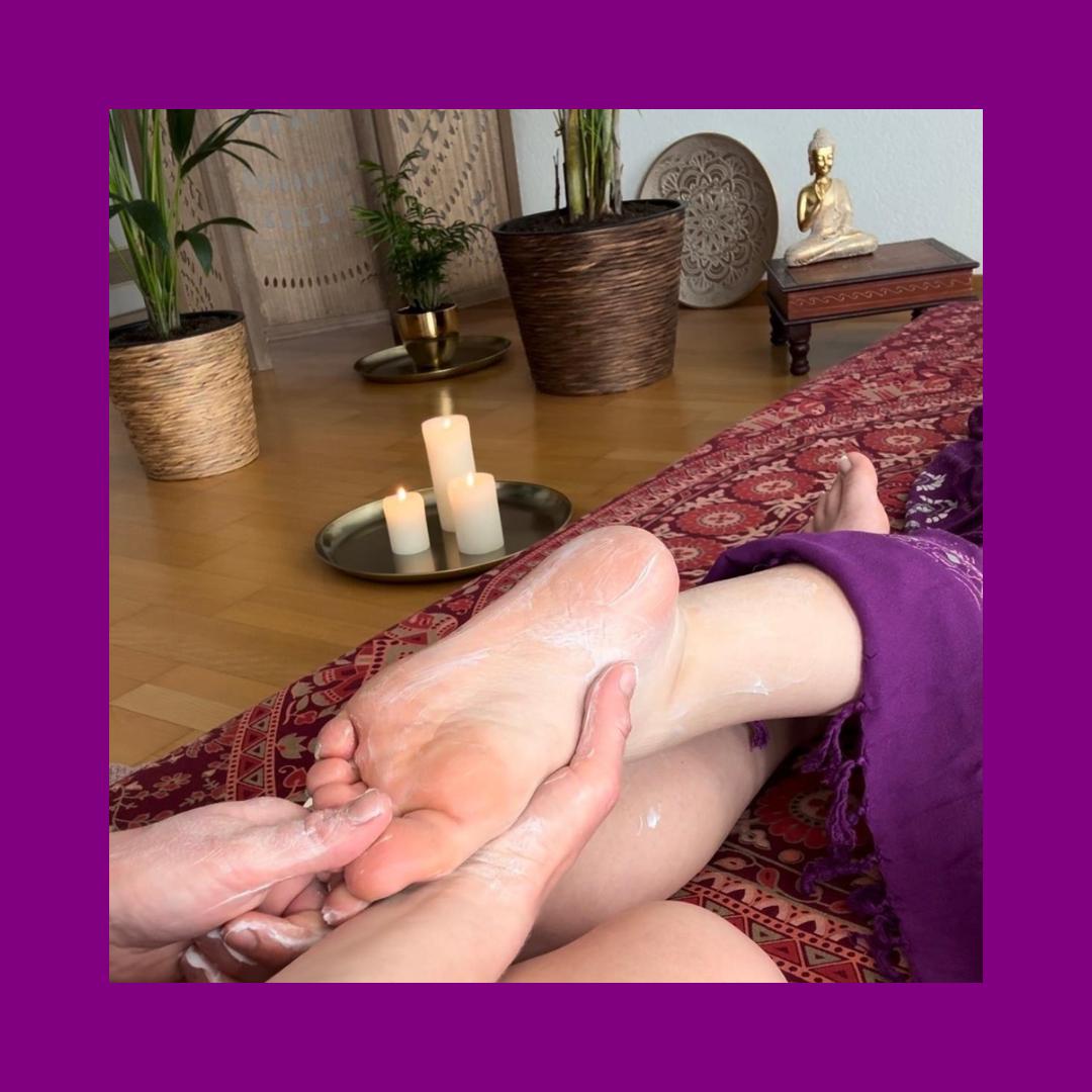 Fußmassage in Nahaufnahme